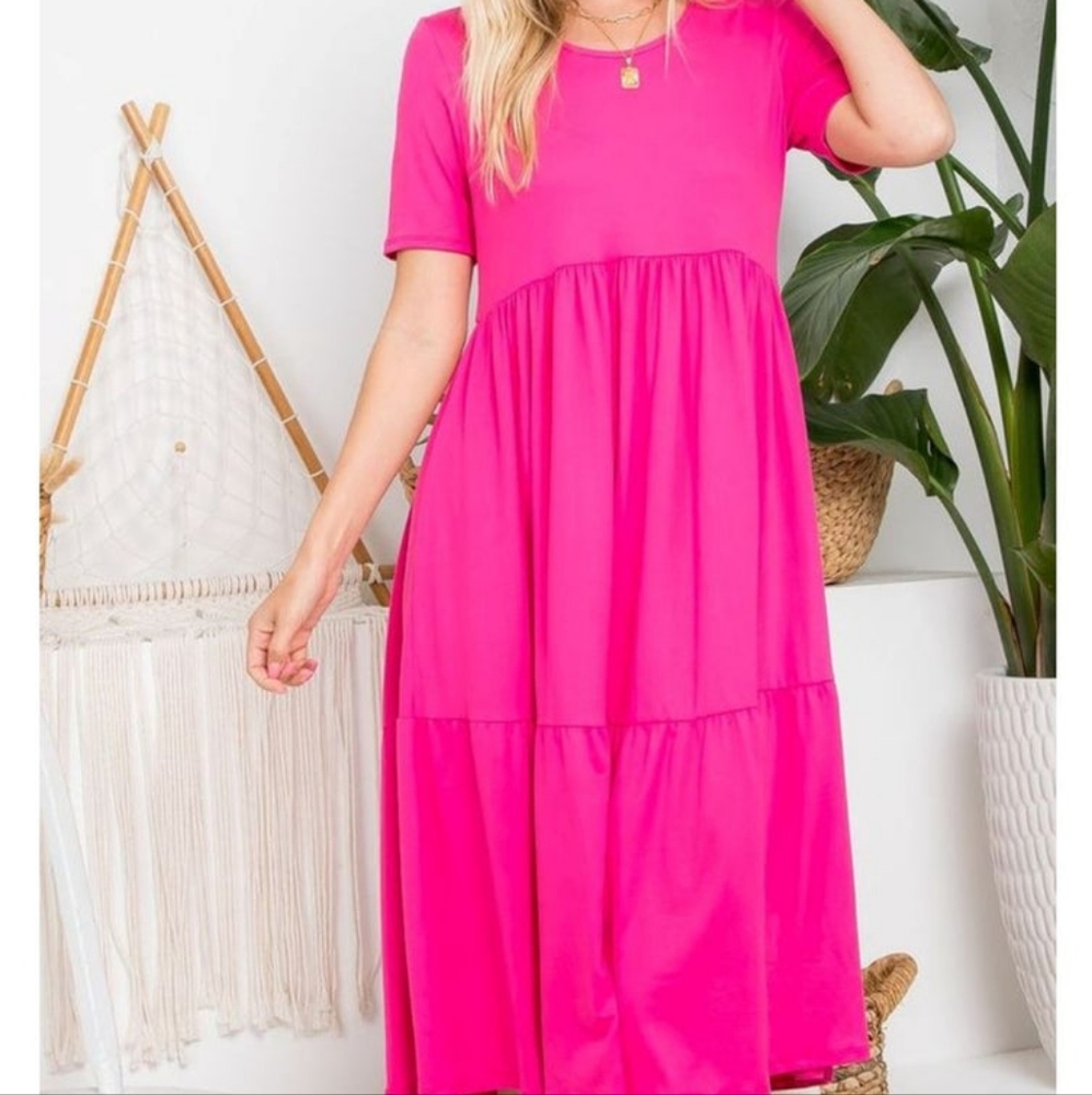 🔥 BUNDLE DEAL: 3 for $25 OR 5 for $50! Hot Pink Dress